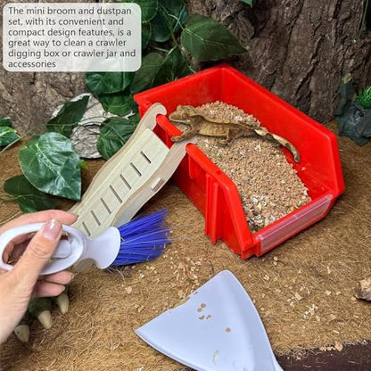 Reptile Digging Box Plastic Leopard Gecko Burrowing Habitat Hide Box with Wooden Ladder Compatible with Terrariums Tailored for Juvenile Bearded Dragons and Snake in Compact Setups (Red) - color: Red