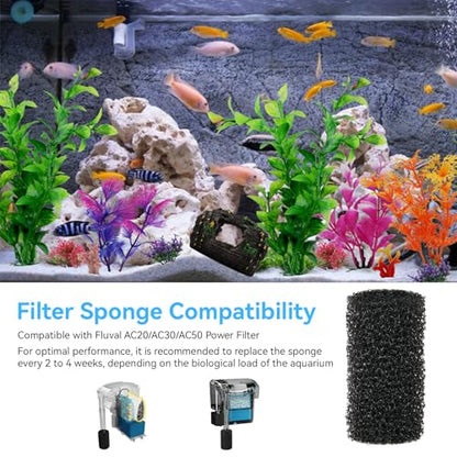 Prefilter Sponge for Fluval AC20/AC30/AC50 Filter, Aquarium Intake Sponges | Edge Prefilter Sponge Intake Strainer Cover for Freshwater Saltwater Aquariums Small Fish Shrimp Fry Fish, 6 pcs