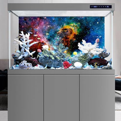 24x16 inches Galaxy Aquarium Background Stars Universe Fish Tank Backdrop | AWERT Cloud Colorful Cosmic Mystery Space Terrarium Background - size: 24x16in/60x40cm