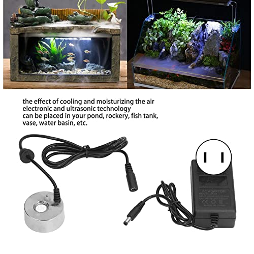 Luocute Ultrasonic Mist Maker Fogger, Aluminum Alloy Cool Mist Water Fountain Atomizer, Suitable for Pond, Rockery, Fish Tank, Vase and Indoor Décor