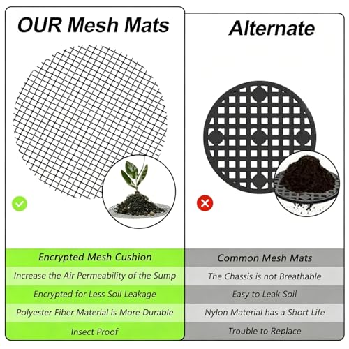 50 Plant Pots Hole Mesh Pad, 2 inch Bonsai Mesh for Plant Pot Drainage Screen, Planter Bottom Drainage Inserts Grid Mat for Potted Succulent