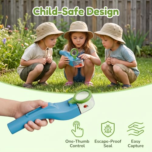 Baideluo Kids Bug Catcher with LED Light & Magnifying Glass (Blue) - color: Blue