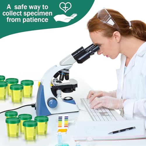Geiserailie 100 Pcs Urine Cups 4oz Disposable Specimen Container,Green | Pee Cups for Testing, Leak Proof Screw on Lids for Safe Urinalysis Pee Stool Sample Collection Analysis - color: Green