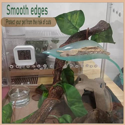 Crested Gecko Tank Accessories，Crested Gecko Hide，Frog Habitat Platform，Gecko Wall Climbing Toy &Reptile Branches（3PCS） (Light Blue) - color: Light Blue