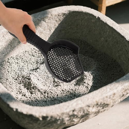 HOMSFOU 2pcs Cat Litter Scoop Set with Large Slotted Plastic Shovels for Convenient Waste Removal, Sturdy Ergonomic Design for Cat and Reptile Litter Box Cleaning, Small and Large Sizes