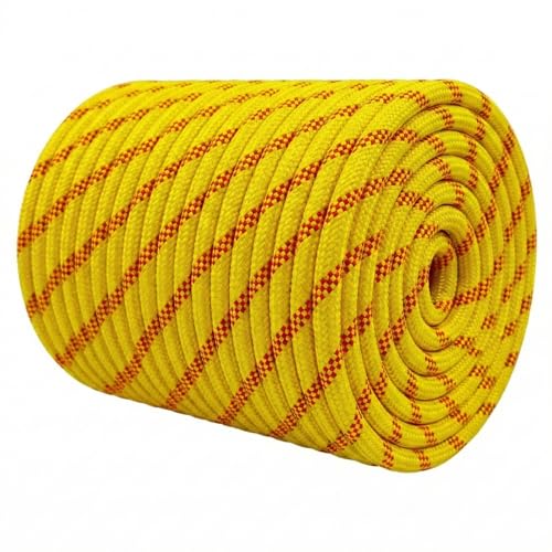 1/2 Inch Arborist Rigging Rope (300 Ft) - ASTM F2116 Certified (9,000 lbs MBS / 900 lbs SWL) - Static Polyester Bull Rope for Tree Climbing, Nautical Rigging & Swings (Yellow) - size: 1/2IN x 300 FT, style: Yellow