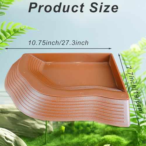 3PCS Reptile Water Pool with Ramp, Turtle Pool Reptile Food Water Bowls Aquarium Habitat Accessories for Gecko, Snake, Turtle, Bearded Dragon, Lizard Bath