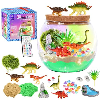 Hannstar Dinosaur Activities Toys-Dinosaur Terrarium Craft Kits for Boys, Birthday Gifts for Boys, Dino Arts and Crafts Kit for Kids - color: Dinosaur