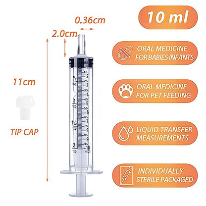 10mL Syringe for Liquid, Food, Oral, Scientific Labs, Measurement, Dispensing, Press-In Adapter, Craft, Big Tip with Cap- 3 Pack 10ml Syringes with tsp & mL Measurement - style: 10 ml-tsp