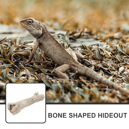 TOYANDONA Resin Reptile Hideout Cave Shelter Bone Decor Small Portable Hiding Place for Reptile Terrarium Tank Habitat