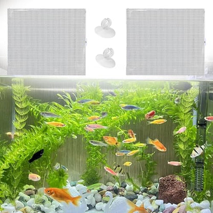 2Pcs Fish Tank Divider, Plastic Cuttable Grid Plate, Aquarium Dividers with 12Pcs Suction Cups, Clear Fish Separator DIY Designed Easy to Bent, 13 x 10 Inch