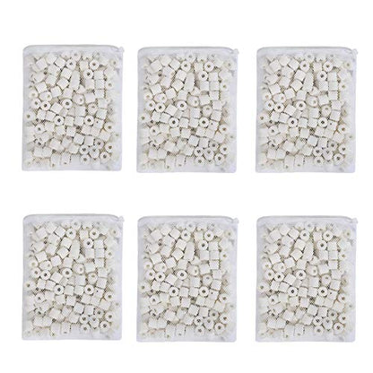 Aquarium Premier Bulk Bio Ceramic Rings Canister Filter Media, 6 lbs | Canister Filter Fresh Water, Sea Water Fish Tank, Koi Fish Pond Reef Filter - size: 6 lbs