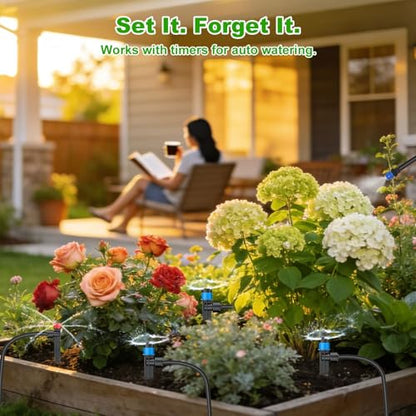 250FT Drip Irrigation System Kit New Quick-Connect, Automatic Garden Watering Misting System for Greenhouse, Yard, Lawn, Plant with 5/16 inch Hose 1/4 inch Distribution Tubing and Accessories - size: 250FT