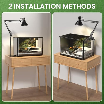 GlowUp 15.7-71 inch Reptile Heat Lamp Stand with E26 Base Reptile Light, Adjustable Heat Lamp Stand for Terrarium, Snake, Gecko, Lizard, Chicks, Fish Tank - size: With E26 Lamp Base