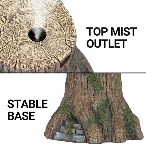 REPTIZOO Reptile Humidifier Fogger, Tree Trunk Humidifier with Top Mist Outlet, 1000ml Detachable Terrarium Humidifier Reptile Misting System Terrarium Decoration