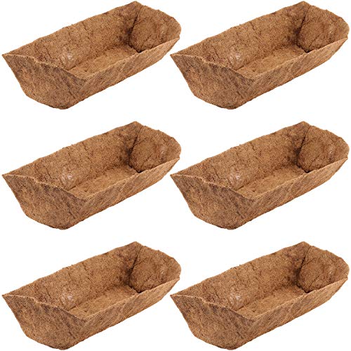 HOZEON 6 PCS 24 Inches Coco Liner, Natural Coco Fiber Replacement Liner, Coconut Fiber Liner for Hanging Window Basket