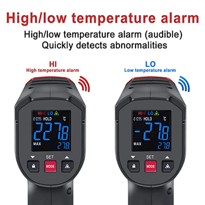 UNI-T Infrared ir high Temperature Thermal Gun for Cooking Automotive, -58°F~932°F Non Contact Thermometer Pyrometer for Pizza Oven Griddle Food Meat Surface Laser Temp Gun Gauge UT306C
