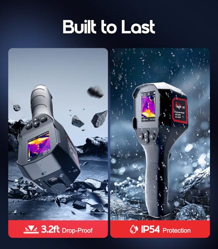 Thermal Camera, 240 x 240 TISR Resolution for Home Inspection | 25Hz Refresh Rate , -4°F to 1022°F Temp Range with High/Low Temperature Alarm, 50°FOV Handheld Thermal Imaging Camera