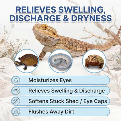 Lunza Reptile Eye Drops 30ml, Cleanses & Moisturizes, for Bearded Dragons, Turtles, Snakes, Lizards & Amphibians, with Manuka Honey & Hyaluronic Acid