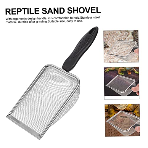2Pcs Reptile Litter Scoop Fine Mesh Shovel for Easy Cleanup of Tortoise Lizard Gecko Waste Terrariums and Aquariums Durable and Comfortable Handle