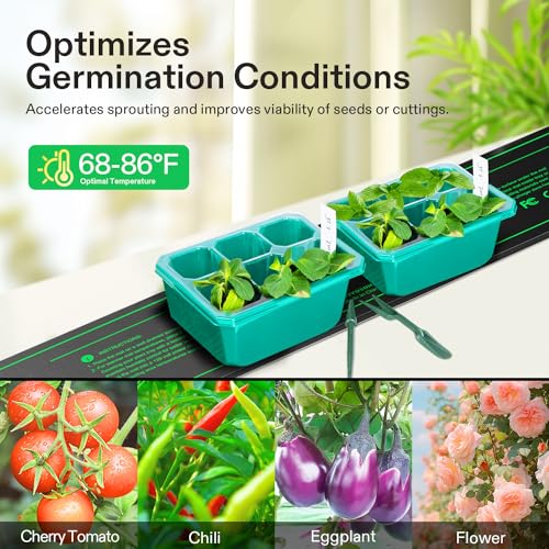 VIVOSUN 3" x 20" Durable Waterproof Seedling Heat Mat | UL & MET-Certified Heating Pad for Hydroponic, Kombucha Tea, Brewing, Fermentation & Plant Germination - size: 3"x20"
