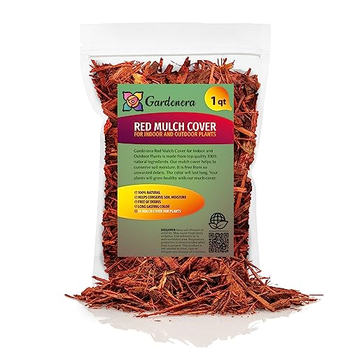 Enhance Your Outdoor Space with Gardenera's Red Mulch - Colorful and Functional - 1 Quart - size: 1 Quart Bag