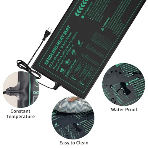 Seedling Heat Mat 6 Pack Durable Waterproof Plant Heating Pad 10"x 20.75" for Germination, Indoor Gardening, Greenhouse - size: 6 PACK