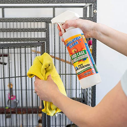 Absolutely Clean Amazing Bird Cage Cleaner and Deodorizer - Just Spray/Wipe - Safely & Easily Removes Bird Messes Quickly and Easily - Made in The US - Fragrance Free (16oz Pack of 1) - style: 16 Fl Oz (Pack of 1)