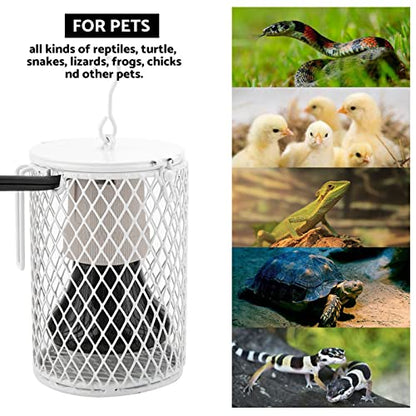 Tbest Reptile Lamp Holder,Ceramic Heat Emitter Reptile Lamp,Bird Heater for Cage,Safer Than Brooder Lamps 100W Infrared Ceramic Emitter Heat Light Bulb Lamp Pet Reptile Brooder(White) - color: White