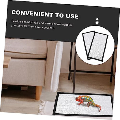 Reptile Heating Pad Reflective Film Insulation Mat for Snake Lizard Turtle Terrarium Heat Retention 11.81 X 6.29 X 0.03 in 2 Pack