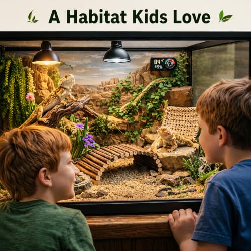 RUNANIA Bearded Dragon Tank Accessories, 10 PCS Reptile Hammock Plants Bridge Jungle Climber Vines for Snakes Bearded Dragon Chameleon Gecko Lizard - size: Medium