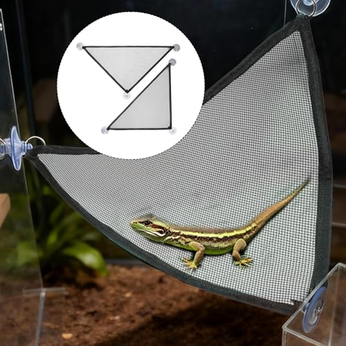 Reptile Hammock 2 Pcs Bearded Dragon Hammocks Mesh Breathable Reptile Hammock for Lizard, Leopard Geckos, Ball Python, Geckos, Anoles, Snakes, Chameleon, Black