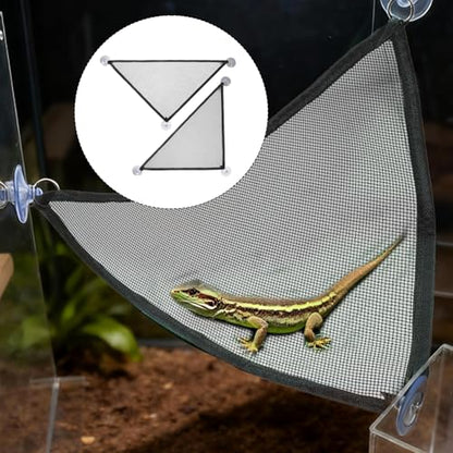 Reptile Hammock 2 Pcs Bearded Dragon Hammocks Mesh Breathable Reptile Hammock for Lizard, Leopard Geckos, Ball Python, Geckos, Anoles, Snakes, Chameleon, Black