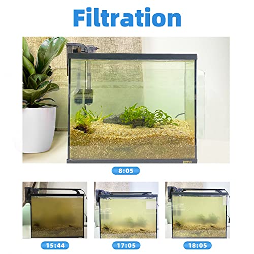 Aquarium Hang On Filter with Activated Carbon | Waterfall flow boosts oxygen, Wall-mounted space saver,5-10 Gal Ideal for small freshwater fish tanks