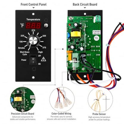 Digital Thermostat Controller, LED Display Temperature Control Panel Barbecue Grill Replacement Part, Replacement Thermostat Kit Parts Digital Pro Controller for All Traeger (with 7'' Probe Sensor) - size: with 7'' Probe Sensor