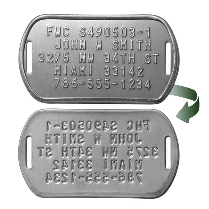 Personalized FWC Crab Trap Tags - Five Serialized Rust Proof ID Tags