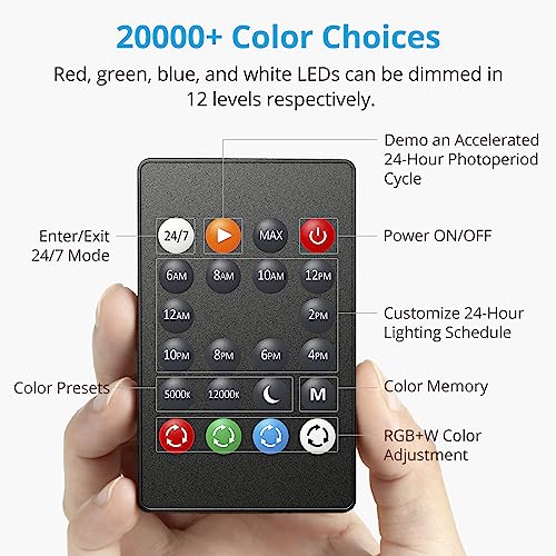 NICREW C10 24/7 LED Aquarium Light for Plants, 48-60 Inches, Full Spectrum Fish Tank Light with Timer, Brightness Adjustable - size: 48 - 60 in