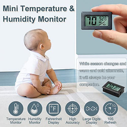 Humidity Gauge,Newlight66 Digital Hygrometer Indoor Outdoor Hygrometer Thermometer for Home Car Greenhouse（12 Pack