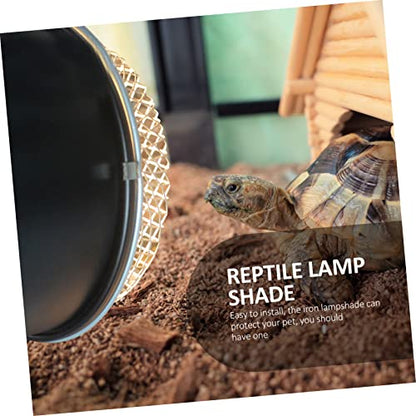 Efficient Heat Dissipation Reptile Heating Lamp Shade 5.5 Inch -Scald Mesh Cover for Reptile Lamp Bulb