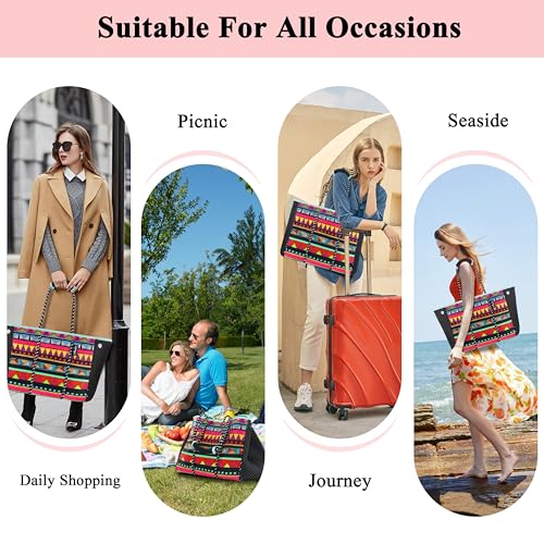 Hibala Neoprene Multipurpose Beach Bag,Gym/Travel/Pool Bag,Tote For Women&Men - color: Ethnic Style