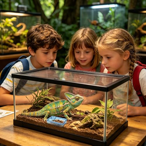 Reptile Bowl Clear Reptile Tank Accessories | Hermit Crab Food Bowl Lizard Feeder for Hermit Crab Frog Spider Chameleon Iguana Lizard Tarantula - color: Blue