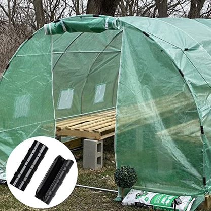 50 PCS Greenhouse Clips 3/4 inch Plastic Greenhouse Clamps 20mm Black ABS Snap Clamp Tube Clip Garden Buildings Tube Clip for Greenhouse Film Sunshade Nets Frame Shelters- Outer Ø 0.95” inner Ø 0.78”