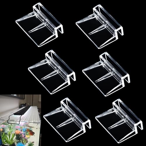 NestBasics 6pcs Transparent Aquarium Lid Clips,Rimless Fish Tank Glass Cover top Support,Aquarium Hood Holder, Acrylic Glass Aquarium top Clips (Transparent, 6pcs 5-6mm Clips) - color: Transparent, size: 6pcs 5-6mm clips