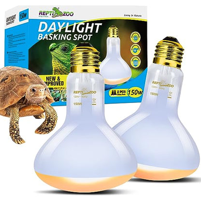 REPTI ZOO Reptile Heat Lamp Bulb 150W,2 Pack Neodymium Basking Spot Light, UVA Daylight Heating Lamp for Amphibian & Chicken Brooder | Simulated Natural Sunlight for Bearded Dragon,Lizard,Tortoise - style: 150W/Neodymium Daylight