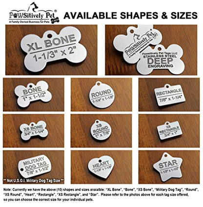 DEEP Engraved Premium Dog & Cat ID Tag – Personalized, Stainless Steel, Long-Lasting Durability - Military Dog Tag 7/8" x1-1/2 (2-Side Engraving) - style: MILITARY DOG TAG 7/8"x1-1/2" (2-Side Engraving)