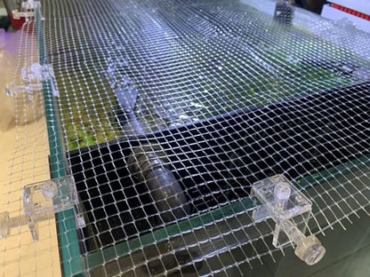 DIY Aquarium Hood 8pcs Aquarium Fish Tank Hood Screen Cover net Clip Holder and 2.15 Feet X 1.73 Feet Aquarium lid top net Kits Suitable for Rimless and rimed Tank