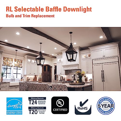 HALO RL 5/6 in LED Recessed Light Retrofit Selectable CCT 2700K, 3000K 3500K 4000K 5000K Dimmable Dim to Warm 900/1200 Lumens Wet Location Indoor Outdoor Ceiling Downlight RL56LS9FSD2W1EWH (Pack of 4) - size: 5/6 inch (Pack of 4), style: 900/1200 Selectab