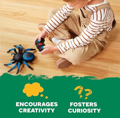 Terra by Battat Remote Control Spider, LED Eyes, 360 Spin, Blue, Animals | RC tarantula toy with moving legs, LED eyes, blue stripes, and 1 remote control for creature-inspired play, Animals, 6+ Years - style: Spider (Blue)