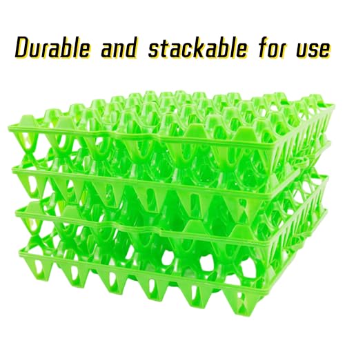 4-Pack Plastic Egg Tray Egg Crates, 30-Egg Flats, Stackable, Durable, Reusable, Green - size: 4-Pack Green