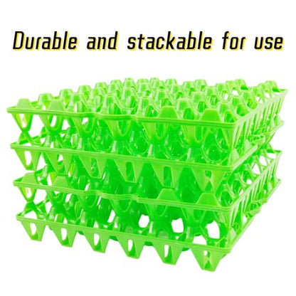 4-Pack Plastic Egg Tray Egg Crates, 30-Egg Flats, Stackable, Durable, Reusable, Green - size: 4-Pack Green